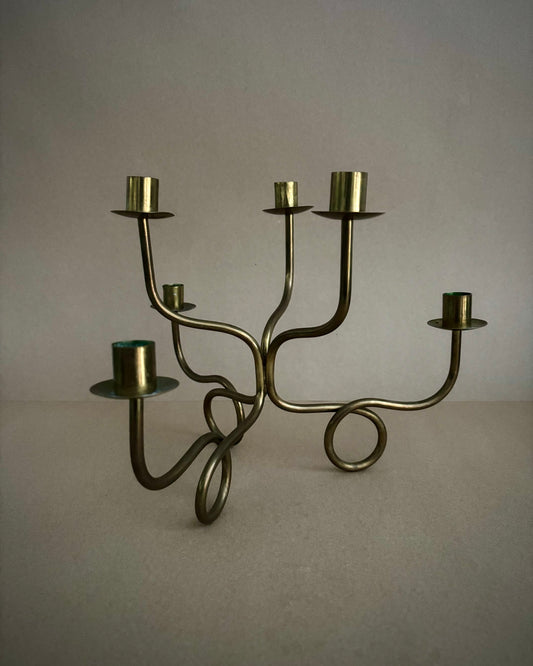 Josef Frank Brass Candelabra 6-Arm - Svenskt Tenn Sweden 1940s-50s