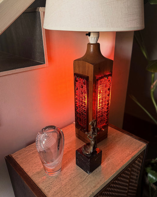 Lamp Vintage Bois & Verre