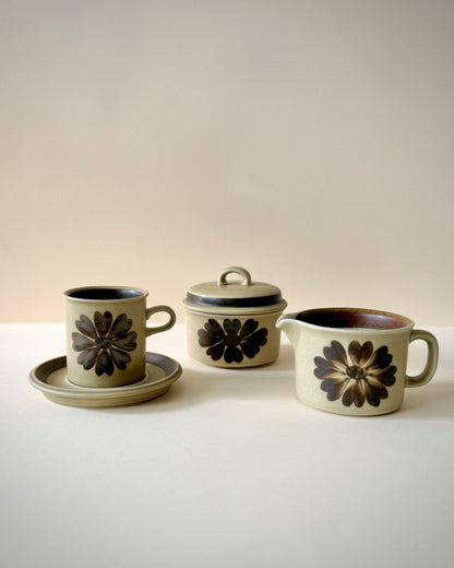 Arabia Finland Tunturi Stoneware Coffee Set for 6