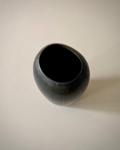 Top view of the Rörstrand AXZ vase showing its asymmetric opening.