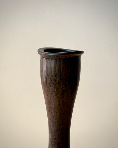 Rörstrand AUG vase by Gunnar Nylund, flared collar and textured glaze detail
