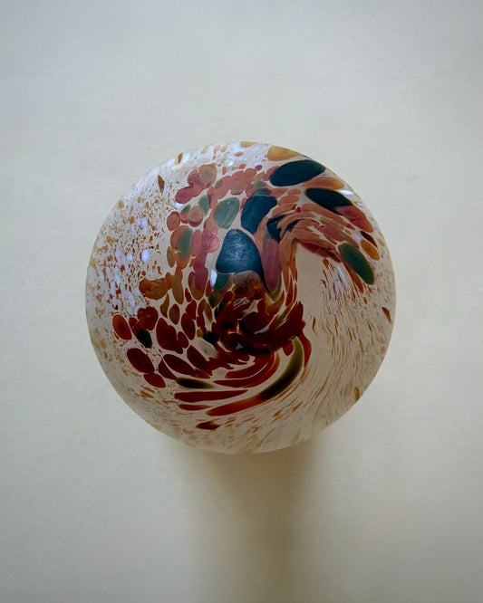 Kosta Boda Svampar art glass mushroom sculpture, top view