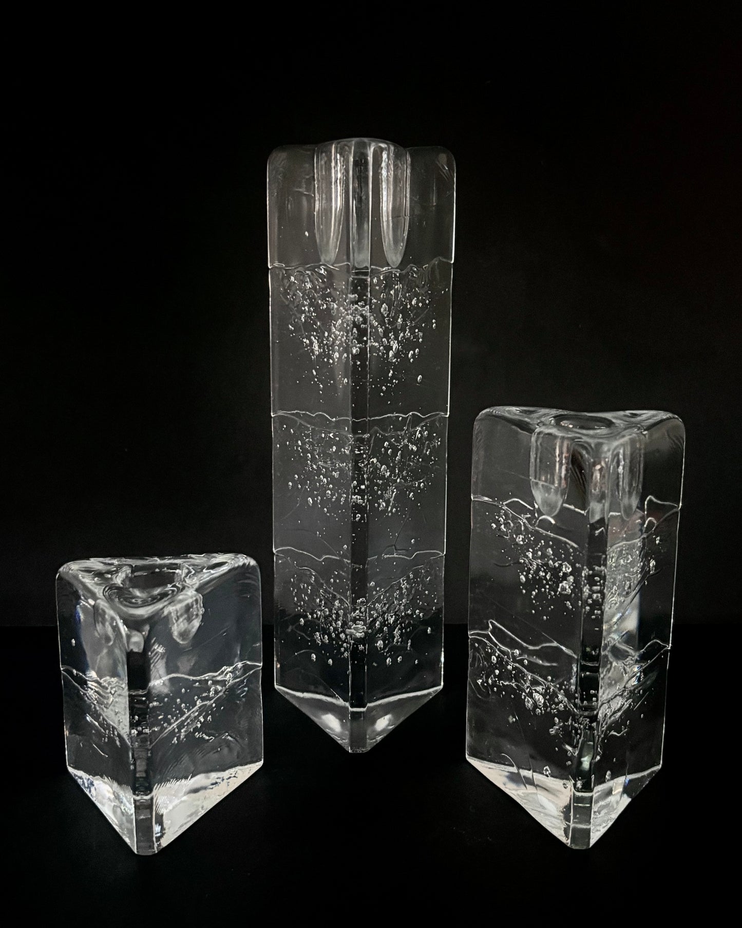 Arkipelago Triangular Candleholders Set of 3 - Timo Sarpaneva - Iittala Finland - 1980s