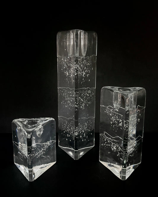 Arkipelago Triangular Candleholders Set of 3 - Timo Sarpaneva - Iittala Finland - 1980s