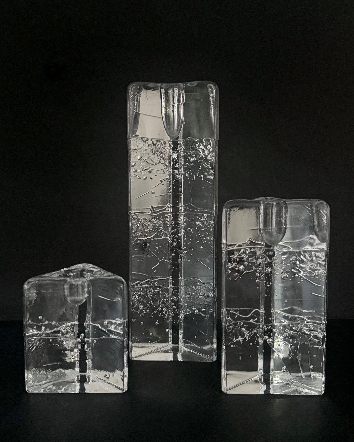 Arkipelago Triangular Candleholders Set of 3 - Timo Sarpaneva - Iittala Finland - 1980s