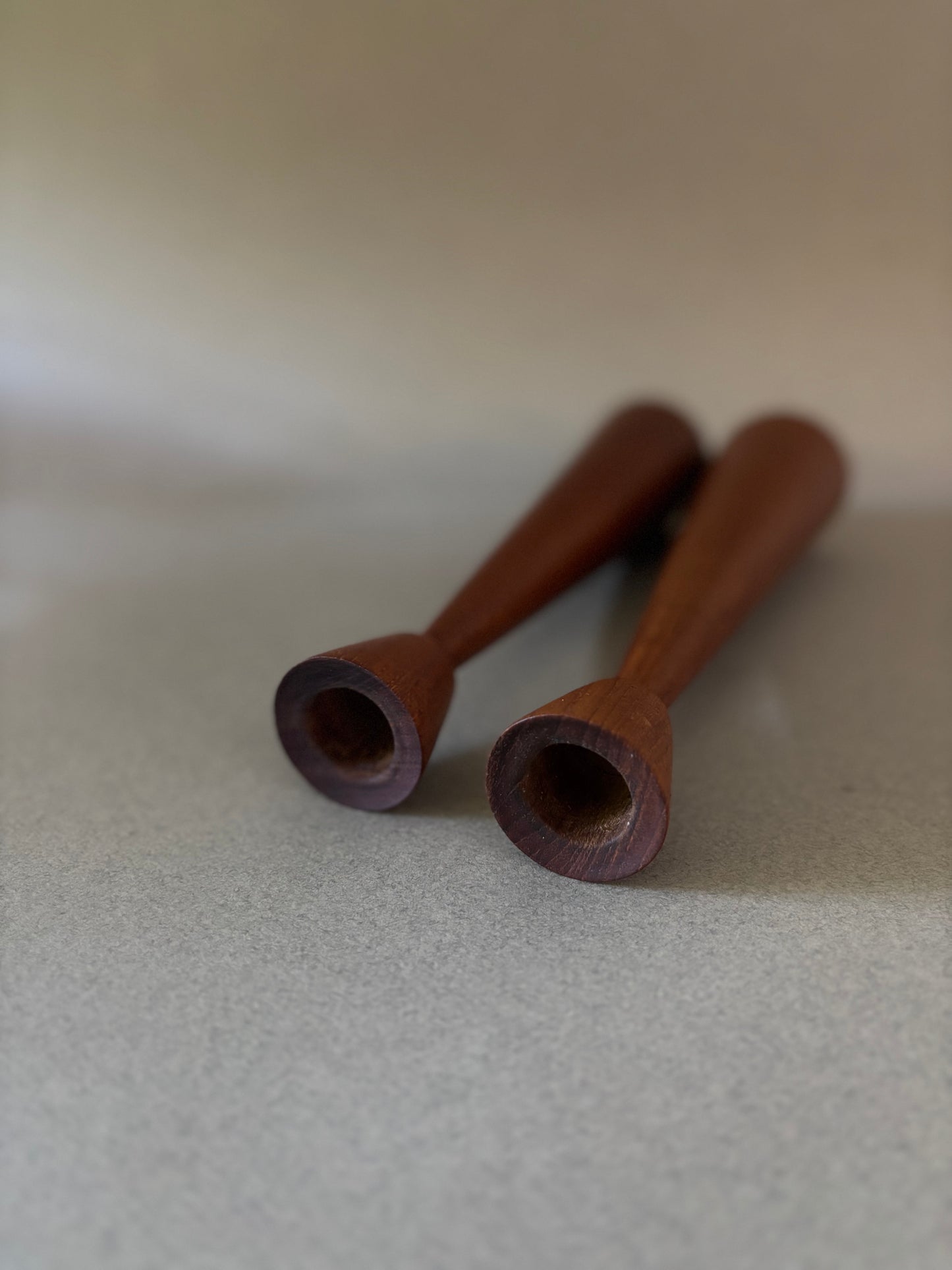 Laurids Lønborg Teak Candlesticks Pair - Denmark 1960s