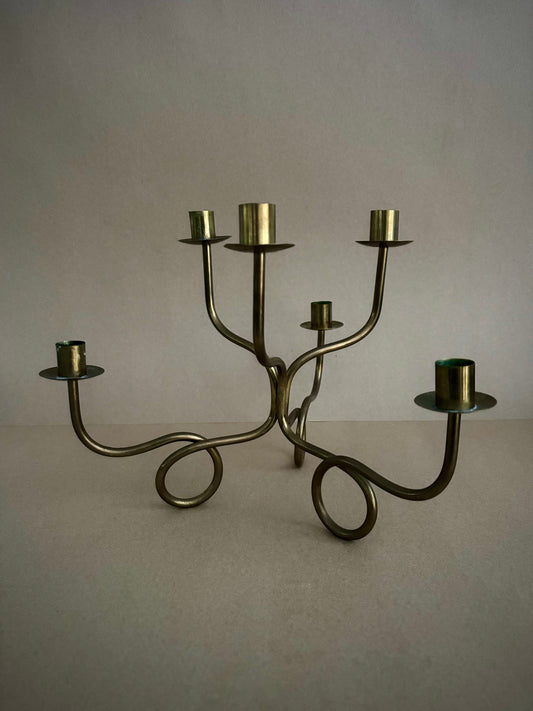 Josef Frank Brass Candelabra 6-Arm - Svenskt Tenn Sweden 1940s-50s