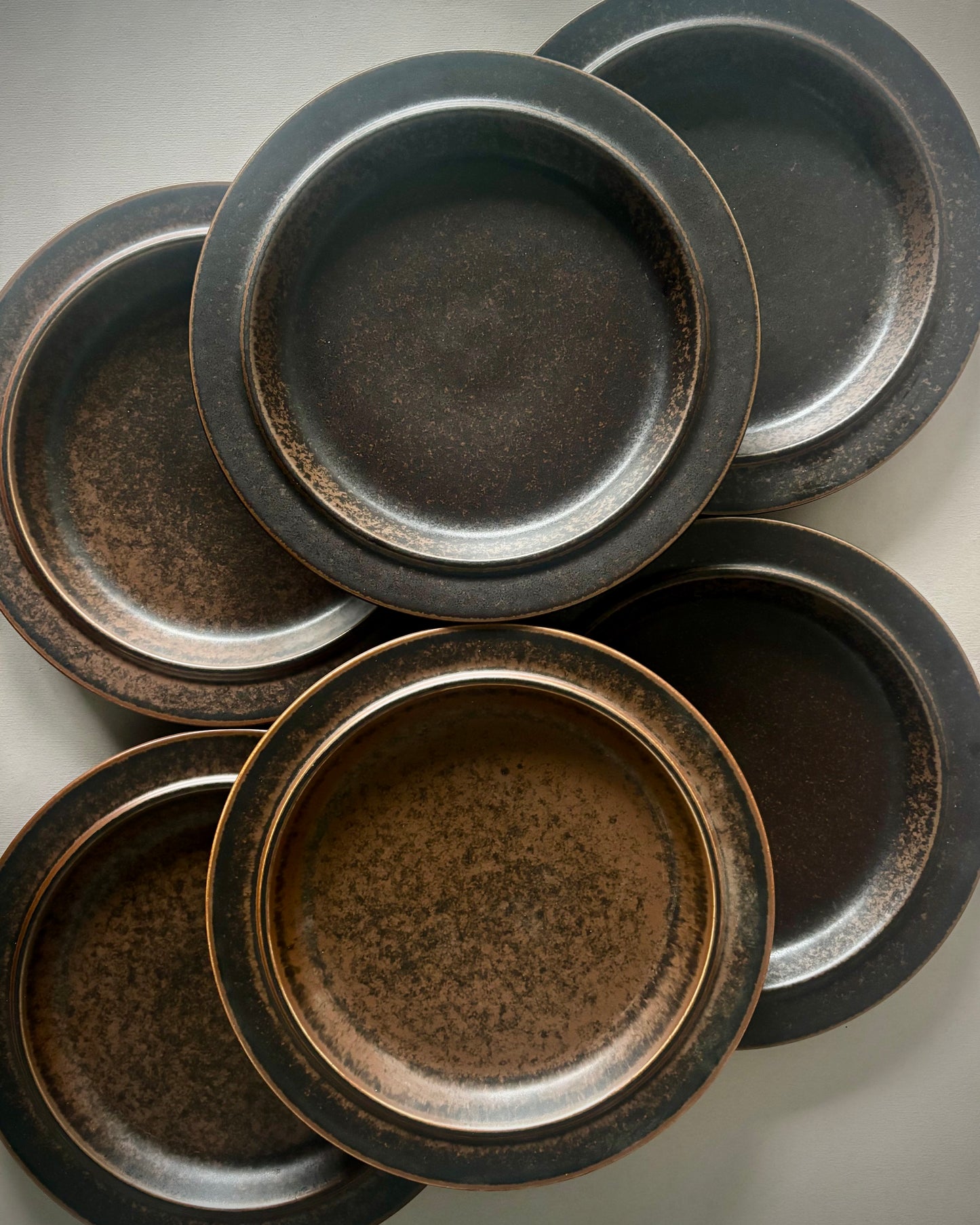 Ruska Dinner Plates Set 6pc Ulla Procopé Arabia Finland 1960s