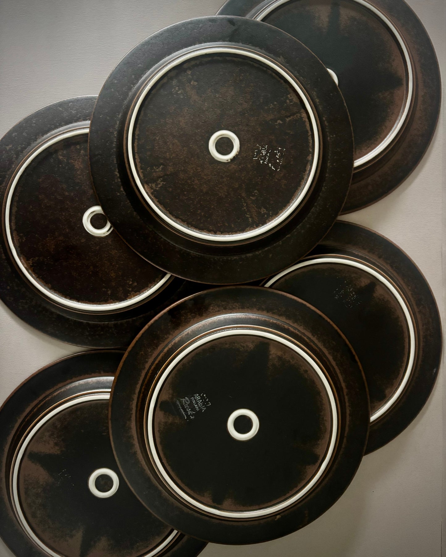 Ruska Dinner Plates Set 6pc Ulla Procopé Arabia Finland 1960s