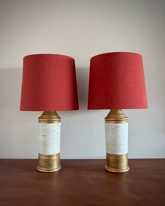 Bergboms Table Lamps Bitossi Ceramic Italy Sweden 1970s Pair